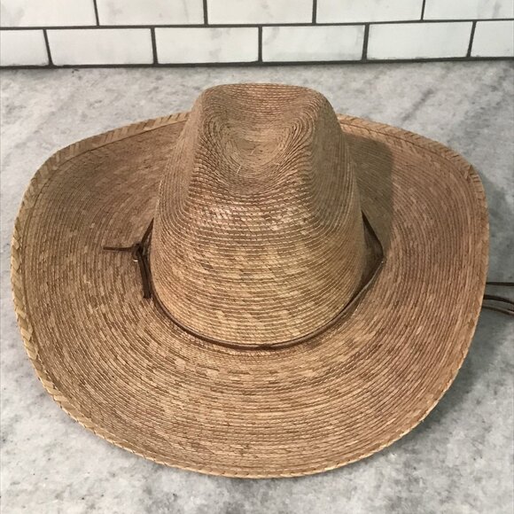 Tula Hat Cowboy Straw Western Brown Wide Brim Chin Cord Adjustable Mens Outdoor - Picture 2 of 8